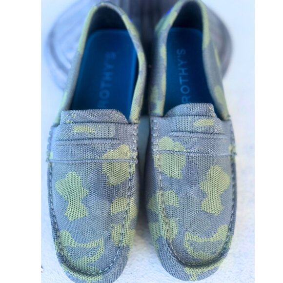 Rothy's The Driver Loafers Women's Gray Green Camo Knit